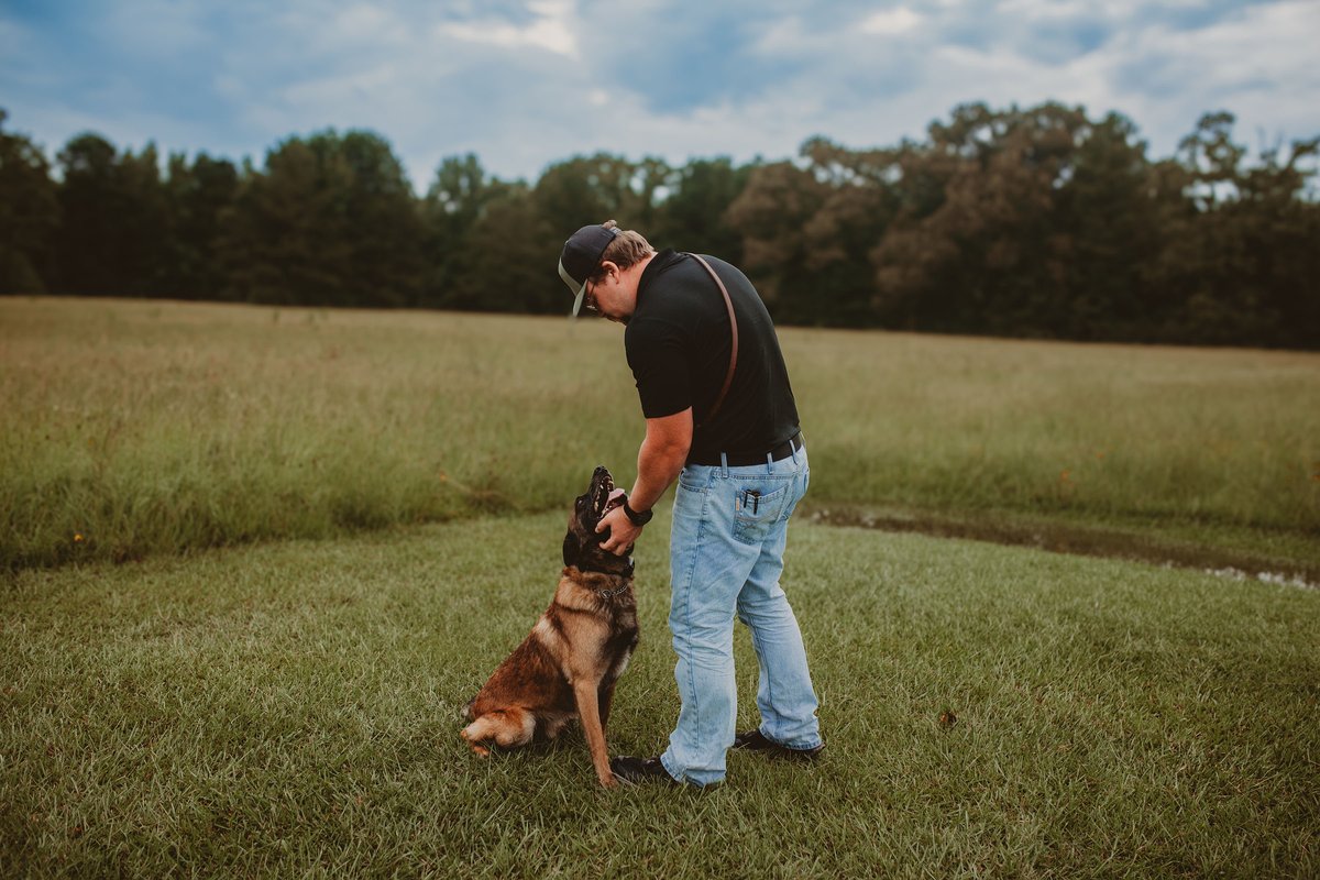 Alexander training a German Shepherd in Northeast Texas